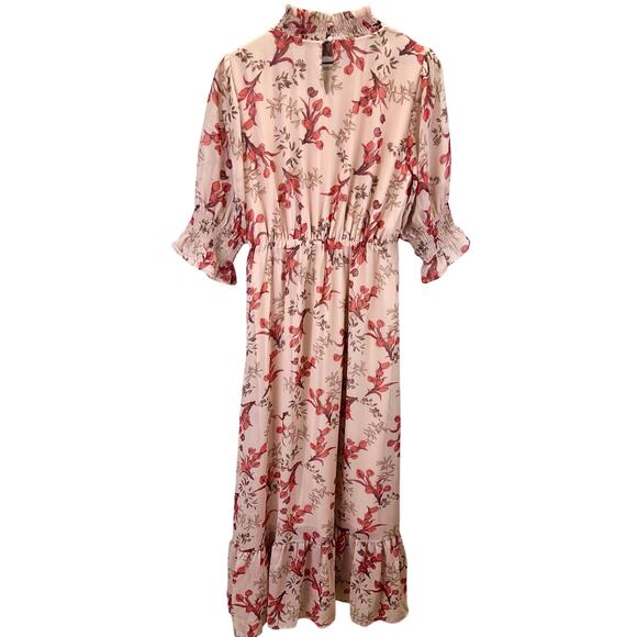 Baltic Born NEW Marie Smock Neck Puff Sleeve Maxi Dress Women’s‎ Size M Floral - Picture 6 of 10